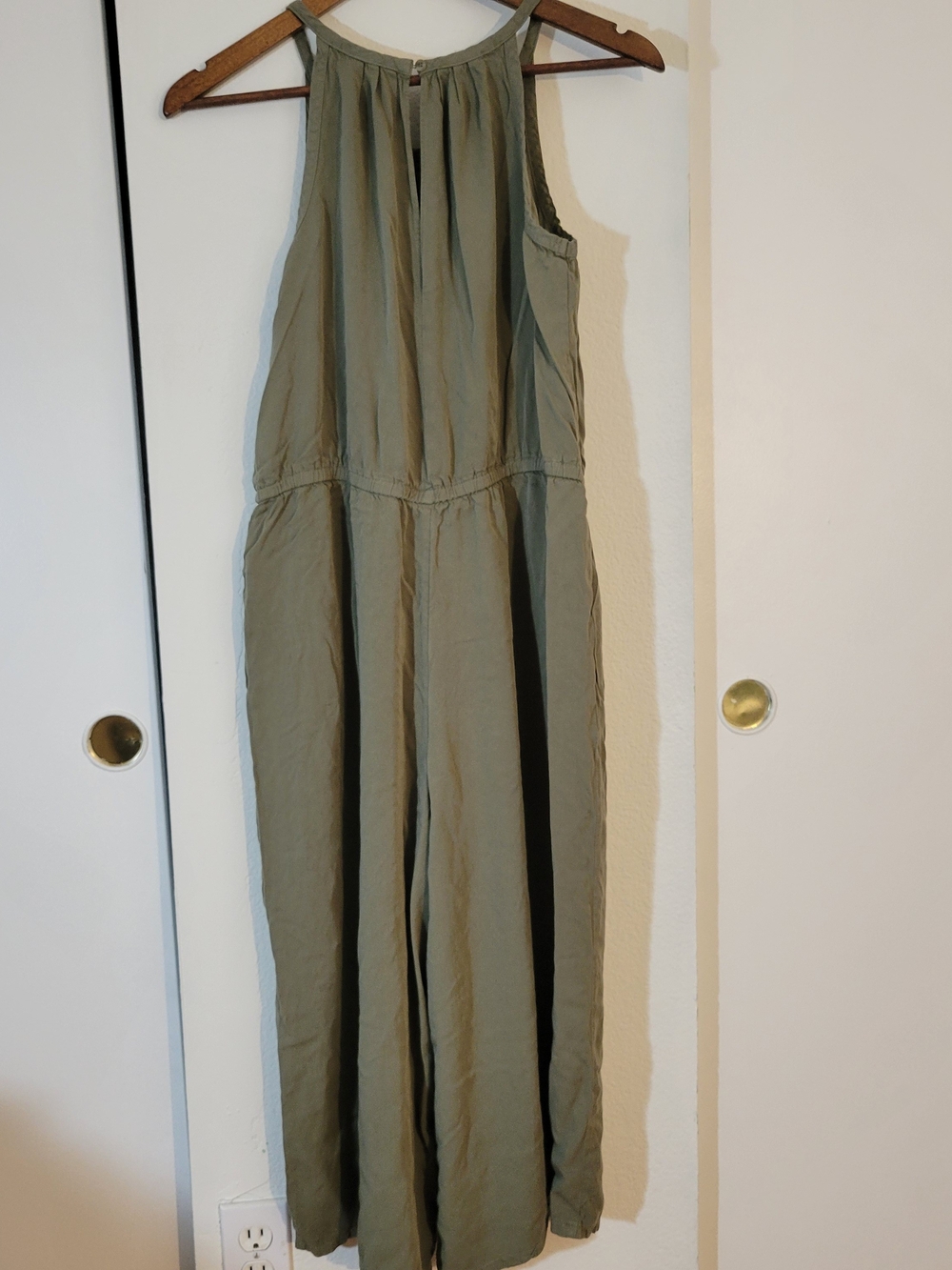 Maurices Olive Green Sleeveless Drawstring Jumpsuit - Picture 4 of 7